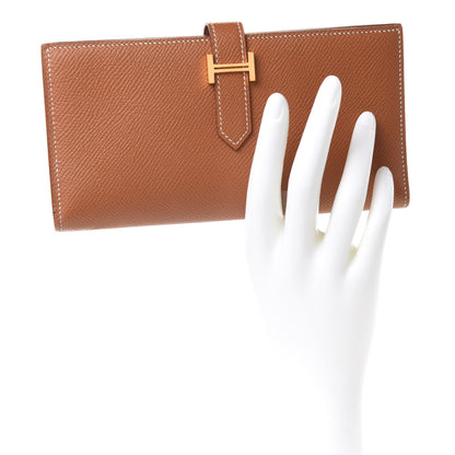 Hermes Epsom Bearn Gusset Wallet Gold 2 of 11