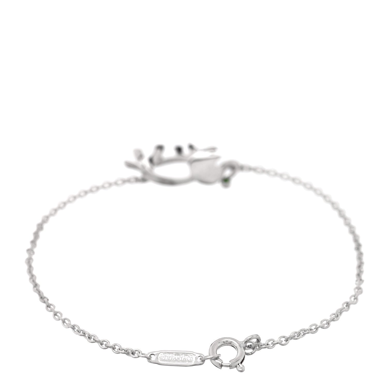 Tiffany Sterling Silver Tsavorite Save the Wild Elephant Bracelet 2 of 4