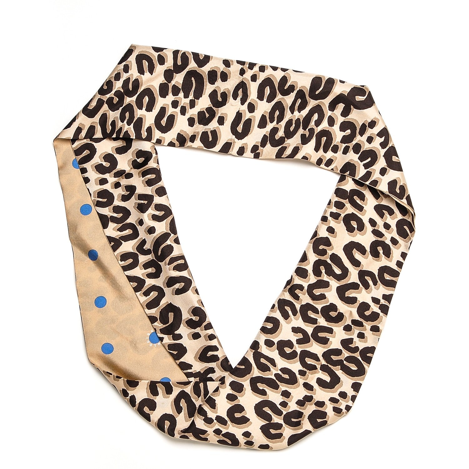 Louis Vuitton Silk Leopard Snood Scarf Beige 1 of 6