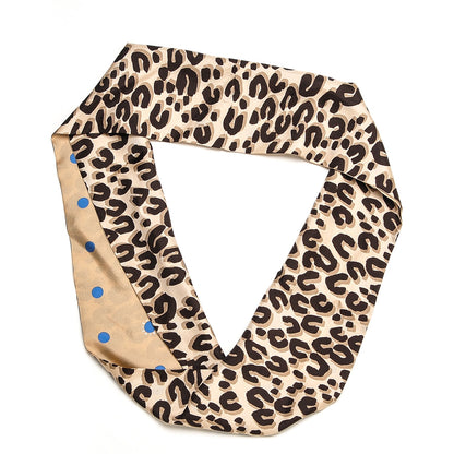 Louis Vuitton Silk Leopard Snood Scarf Beige 1 of 6