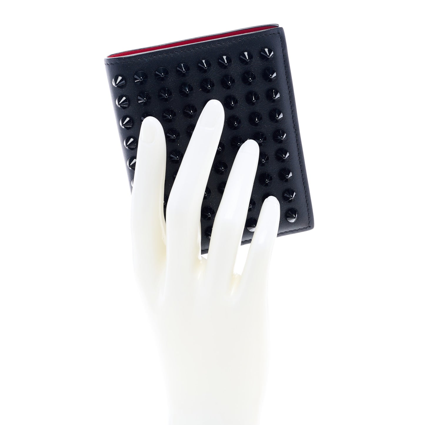 Calfskin Spiked Paros Wallet Black