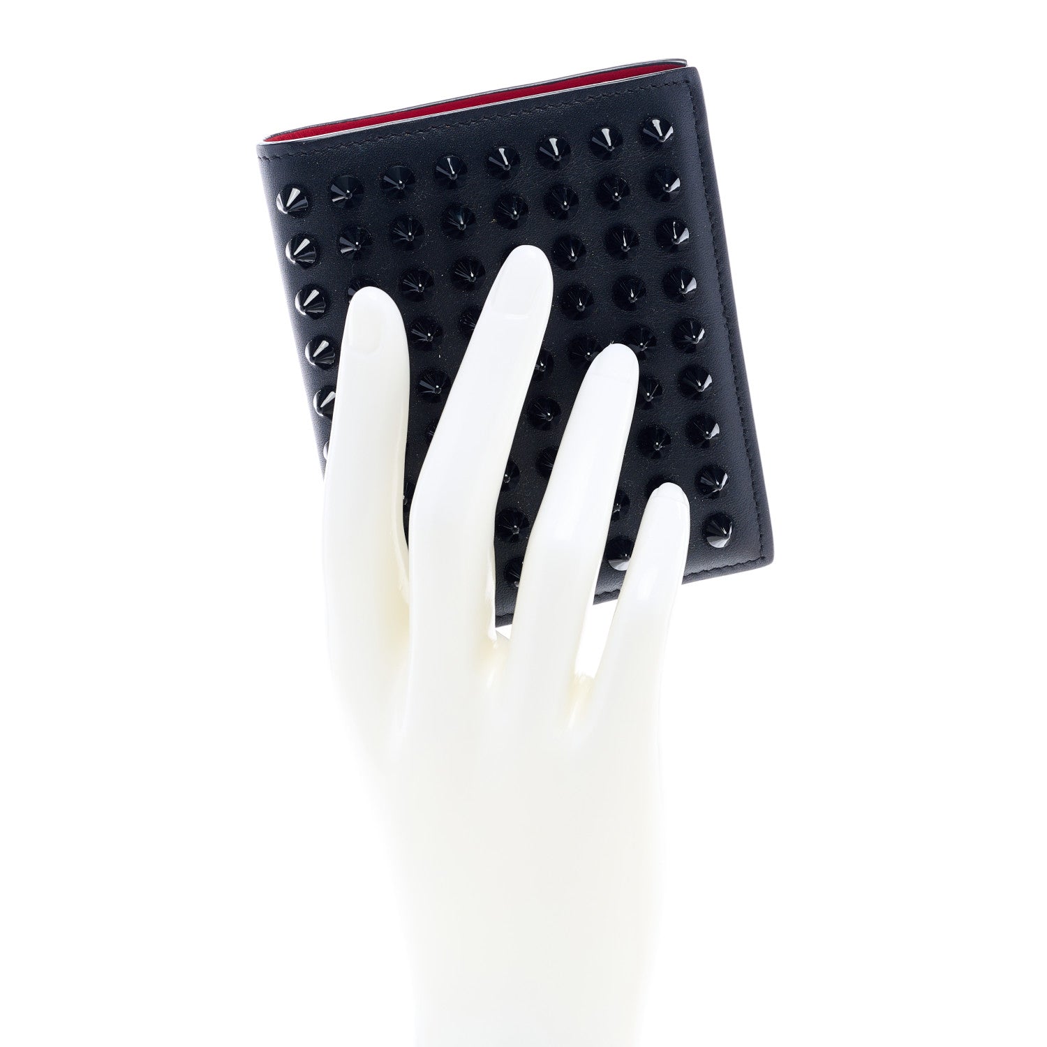 Christian Louboutin Calfskin Spiked Paros Wallet Black 2 of 5