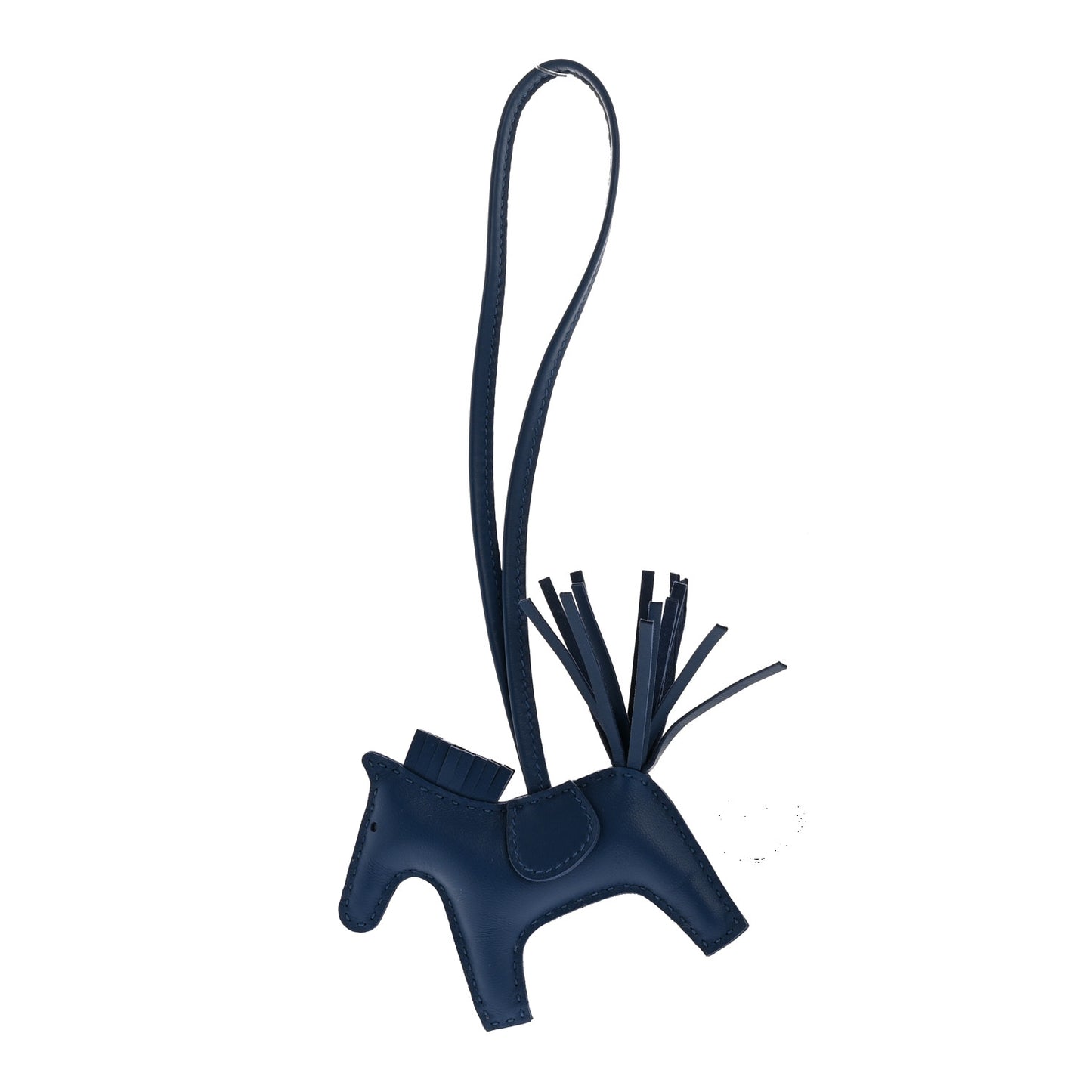 Milo Lambskin Grigri Rodeo Horse Bag Charm PM Bleu Tie