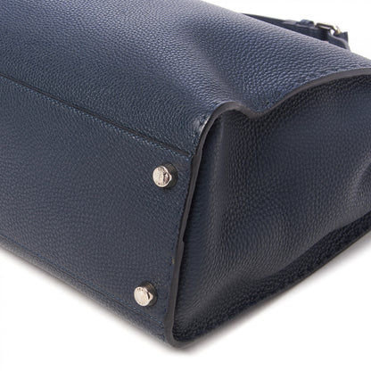 Fendi Cuoio Romano Selleria Bi-Color Large Mens Peekaboo Iconic Essential Satchel Lavagna Black 4 of 9