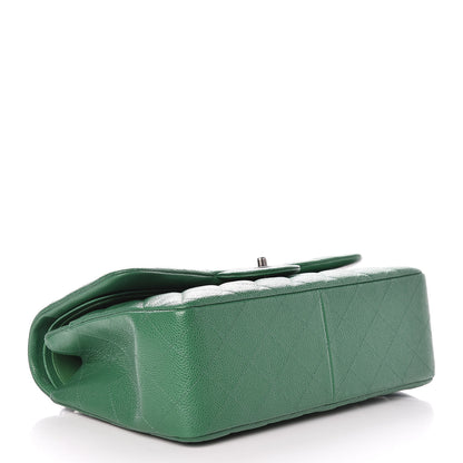 Chanel Caviar Quilted Jumbo Double Flap Green 4 of 10