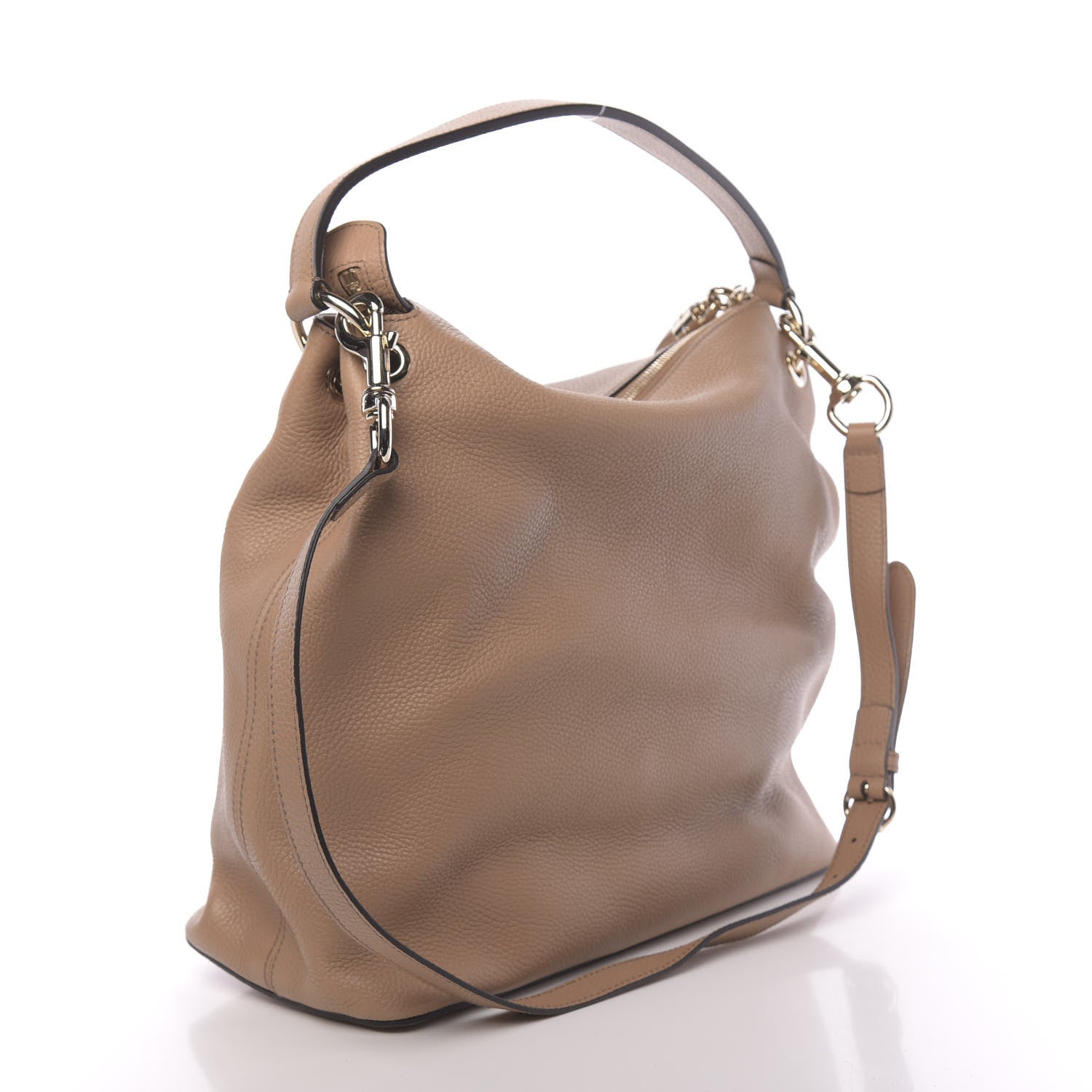 Gucci Pebbled Calfskin Large Soho Hobo Camelia 3 of 10