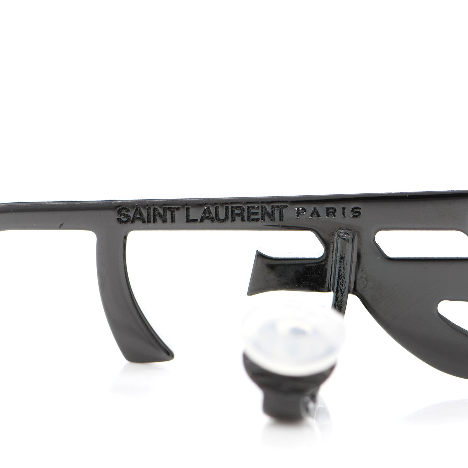 Saint Laurent Metal Deconstructed Opyum Clip On Earrings Gold Black 4 of 5