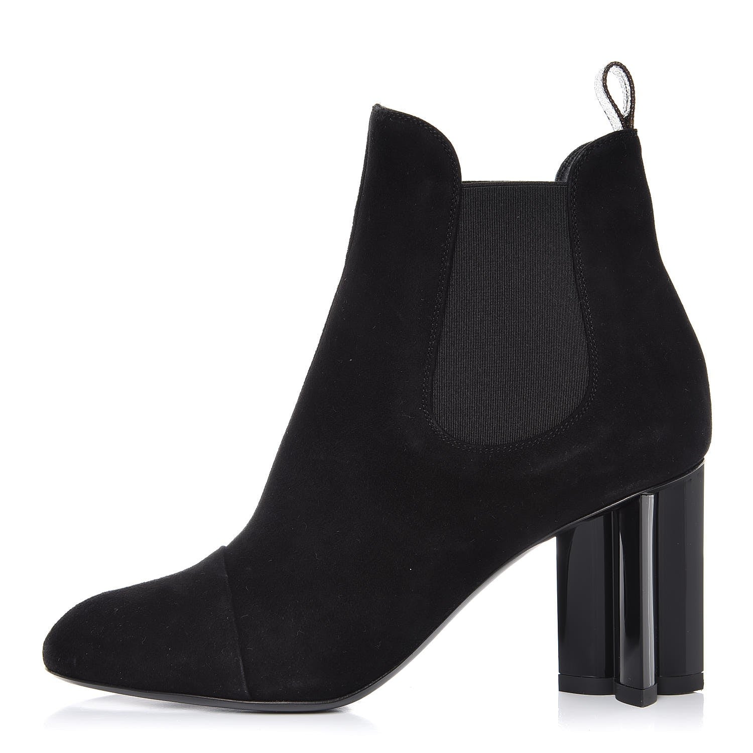 Louis Vuitton Suede Monogram Uniformes Cap Toe Chelsea 80mm Ankle Boots 37.5 Black 1 of 7
