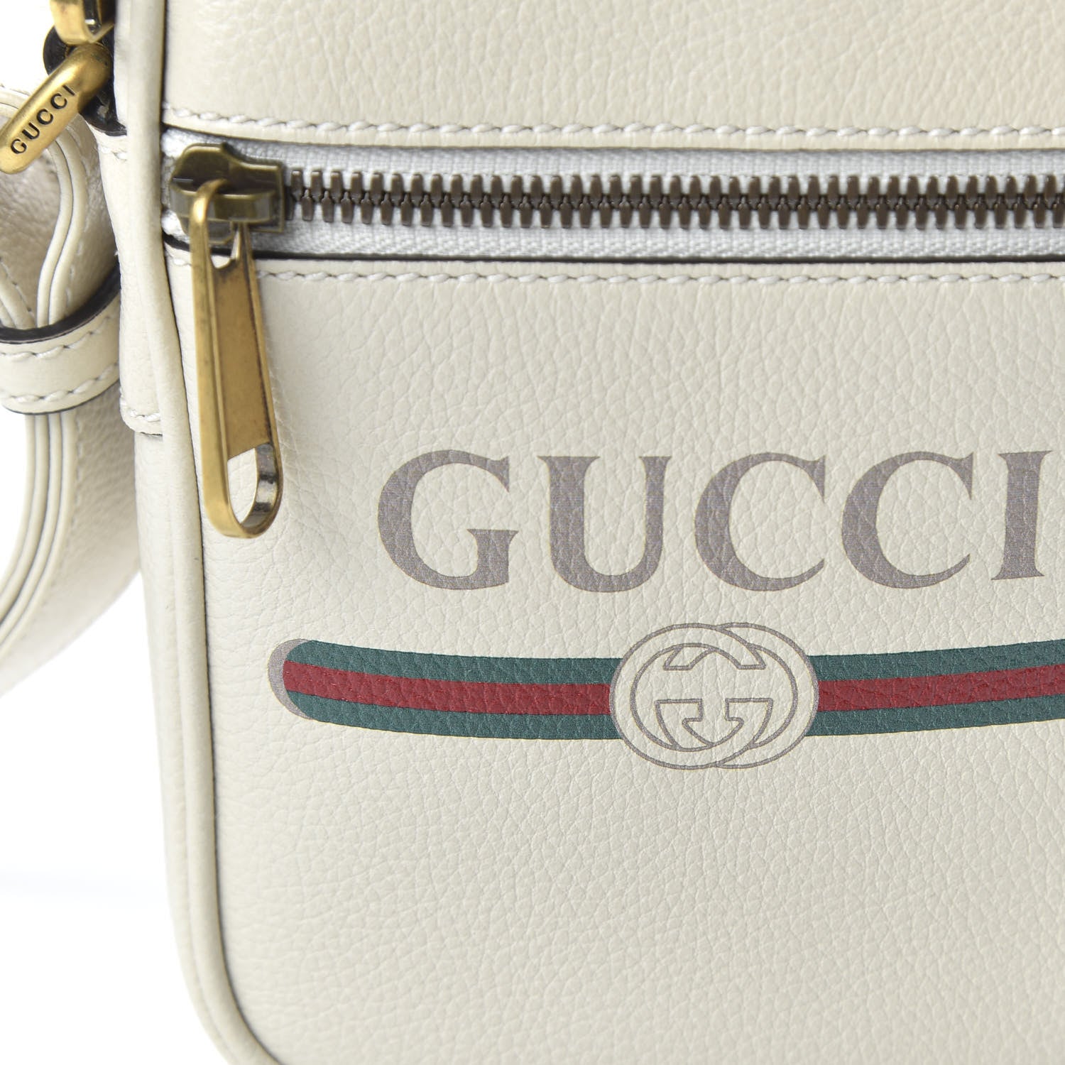 Gucci Grained Calfskin Mini Logo Messenger Bag White 10 of 10