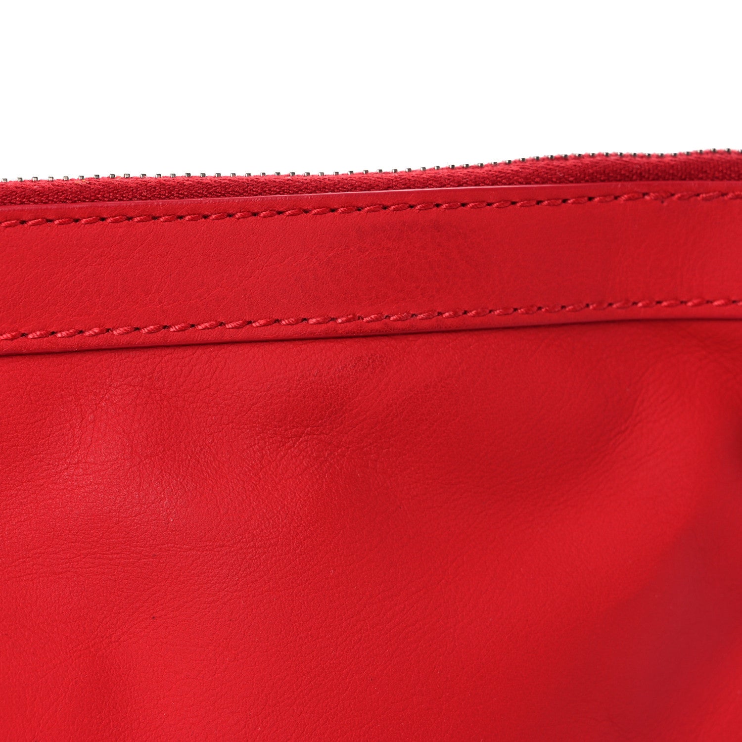 Balenciaga Smooth Calfskin Classic Silver Hardware Medium Clip Rouge Grenade 10 of 10