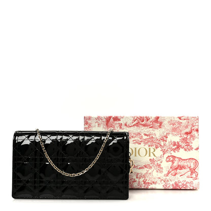 Christian Dior Patent Cannage Lady Dior Convertible Clutch Black 15 of 15