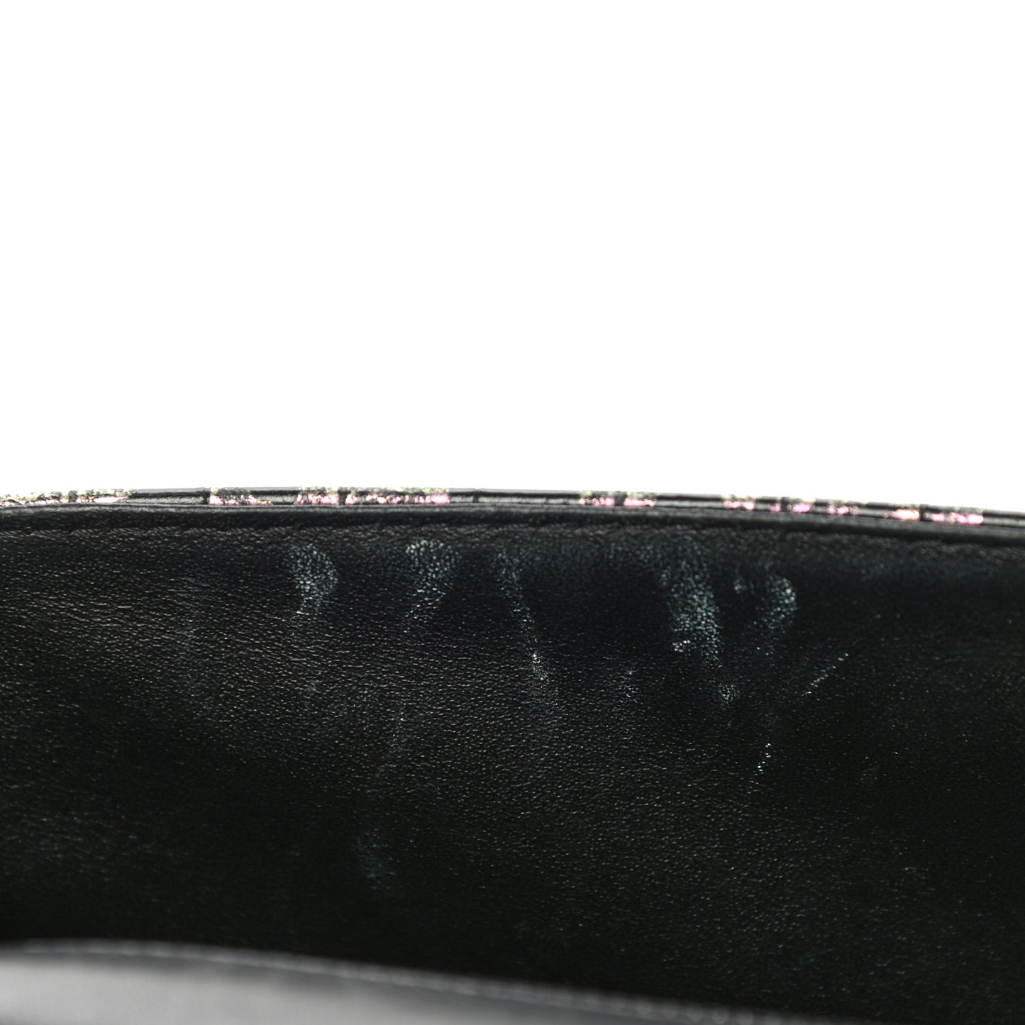 Calfskin Crocodile Embossed Graffiti 2.55 Mini Cocodile Reissue Flap Black Pink