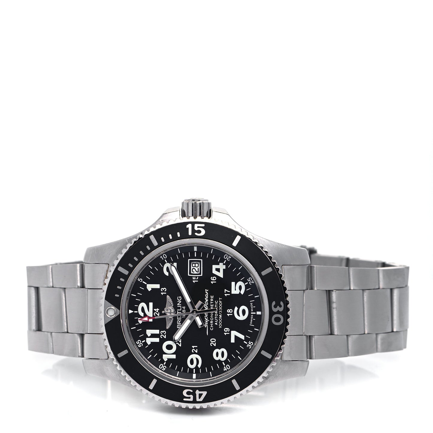 Stainless Steel 44mm SuperOcean Ⅱ Automatic Watch Black A17392D7