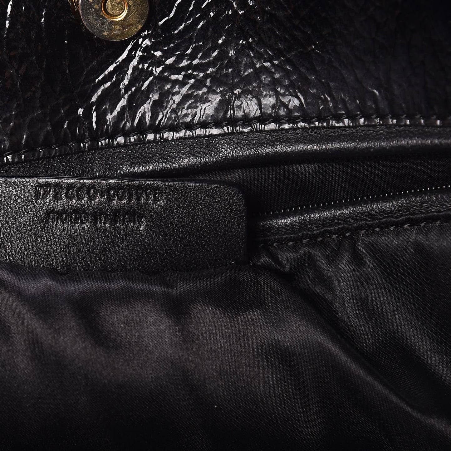 Patent Crocodile Embossed Tribute Tote Black