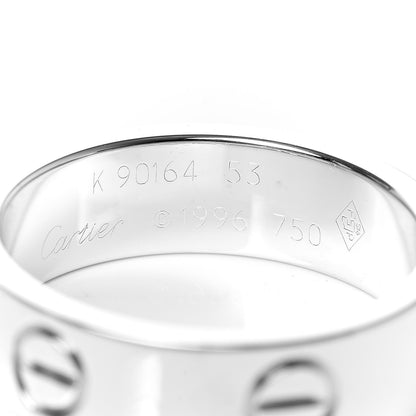 Cartier 18K White Gold 5.5mm LOVE Ring 53 6.25 4 of 4