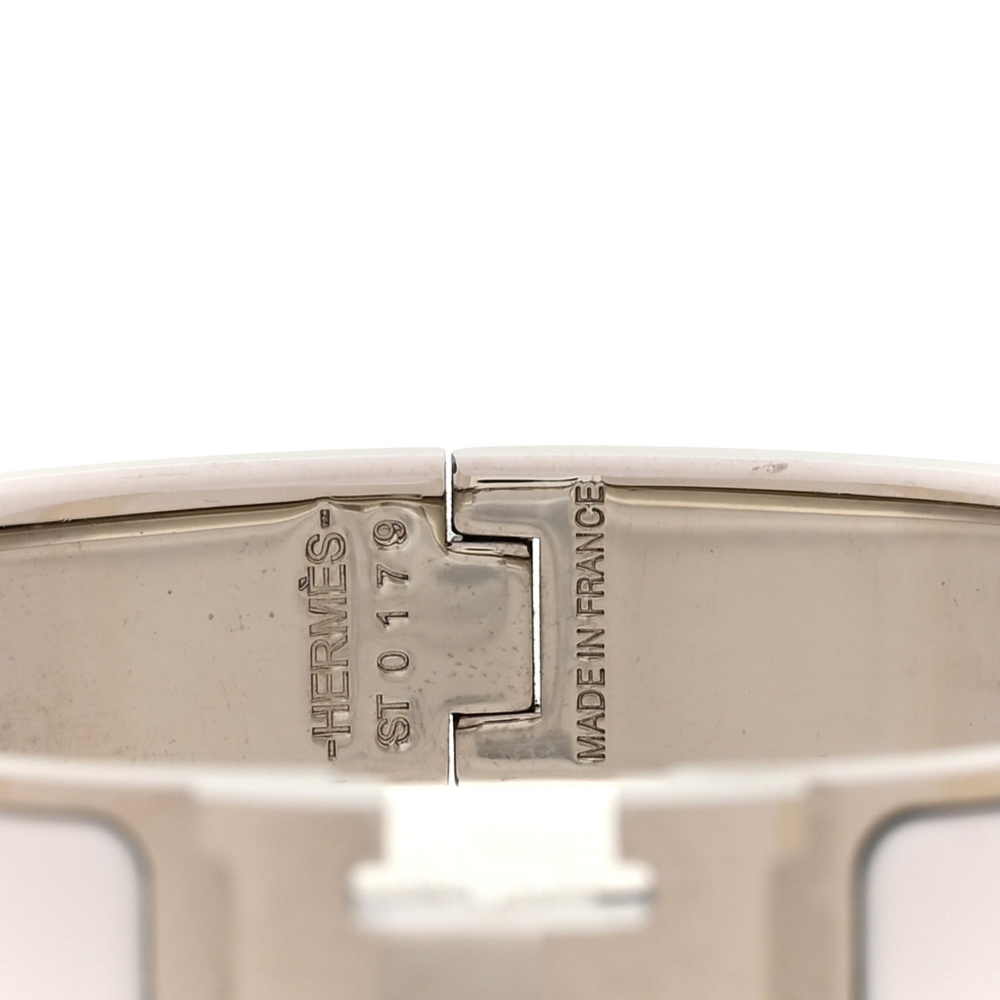 Enamel Narrow Clic Clac H Bracelet PM White
