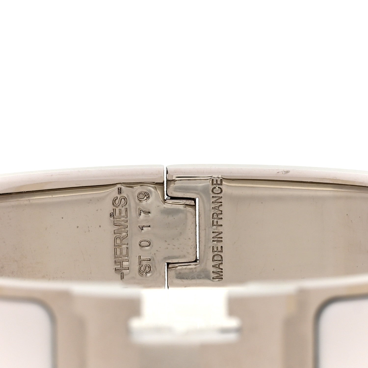 Hermes Enamel Narrow Clic Clac H Bracelet PM White 4 of 5