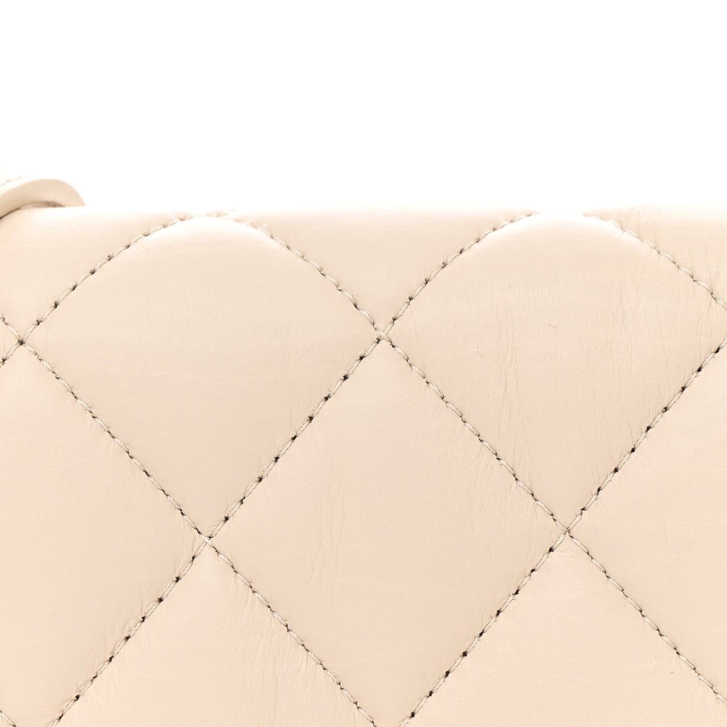 Calfskin Quilted Mini Nailed CC Flap Bag Beige