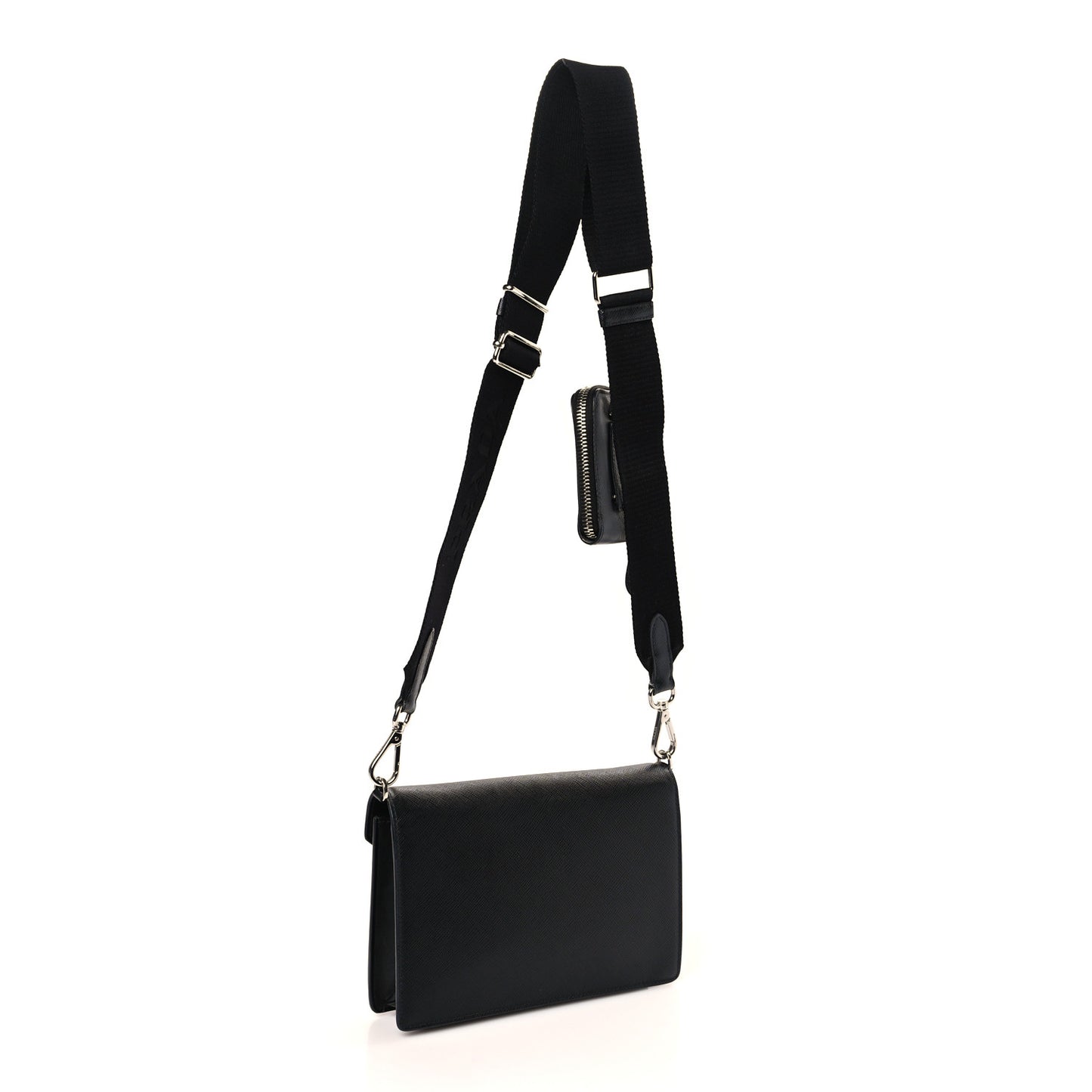 Saffiano City Calf Mini Envelope Bag Black