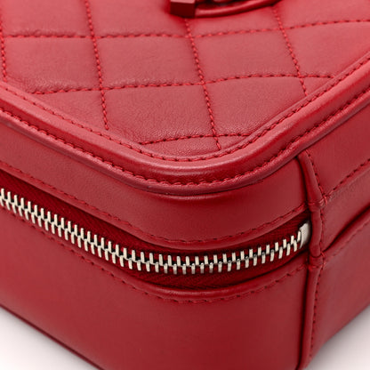 Chanel Lambskin Quilted Medium CC Filigree Vanity Case Dark Red 21 of 25