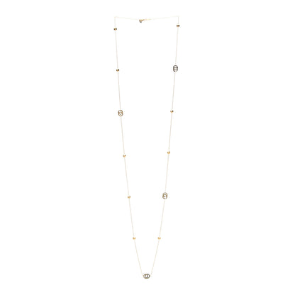 Gucci 18K Yellow Gold Blue Topaz Running G Station Necklace 3 of 5