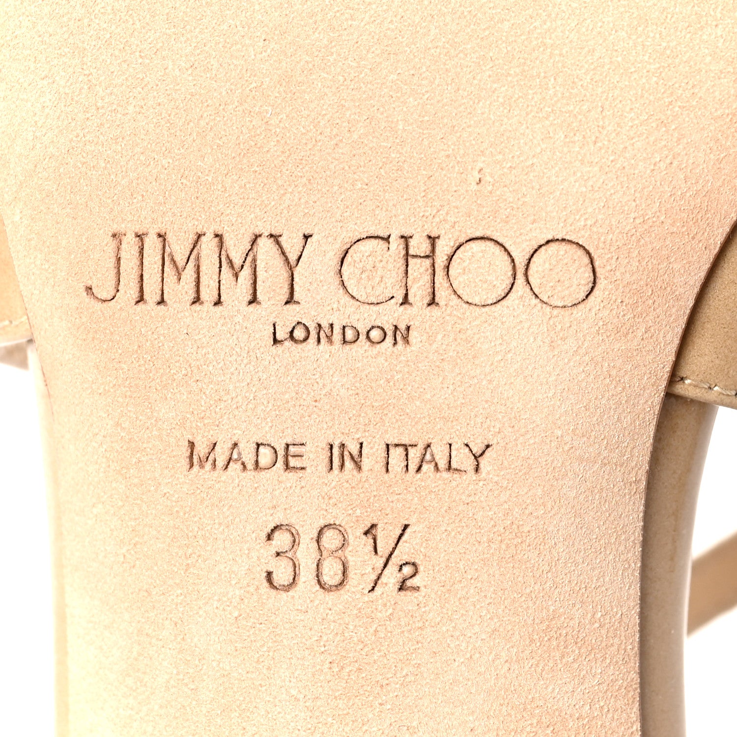 Jimmy Choo Patent Calfskin Lang Sandals 38.5 Nude 7 of 7