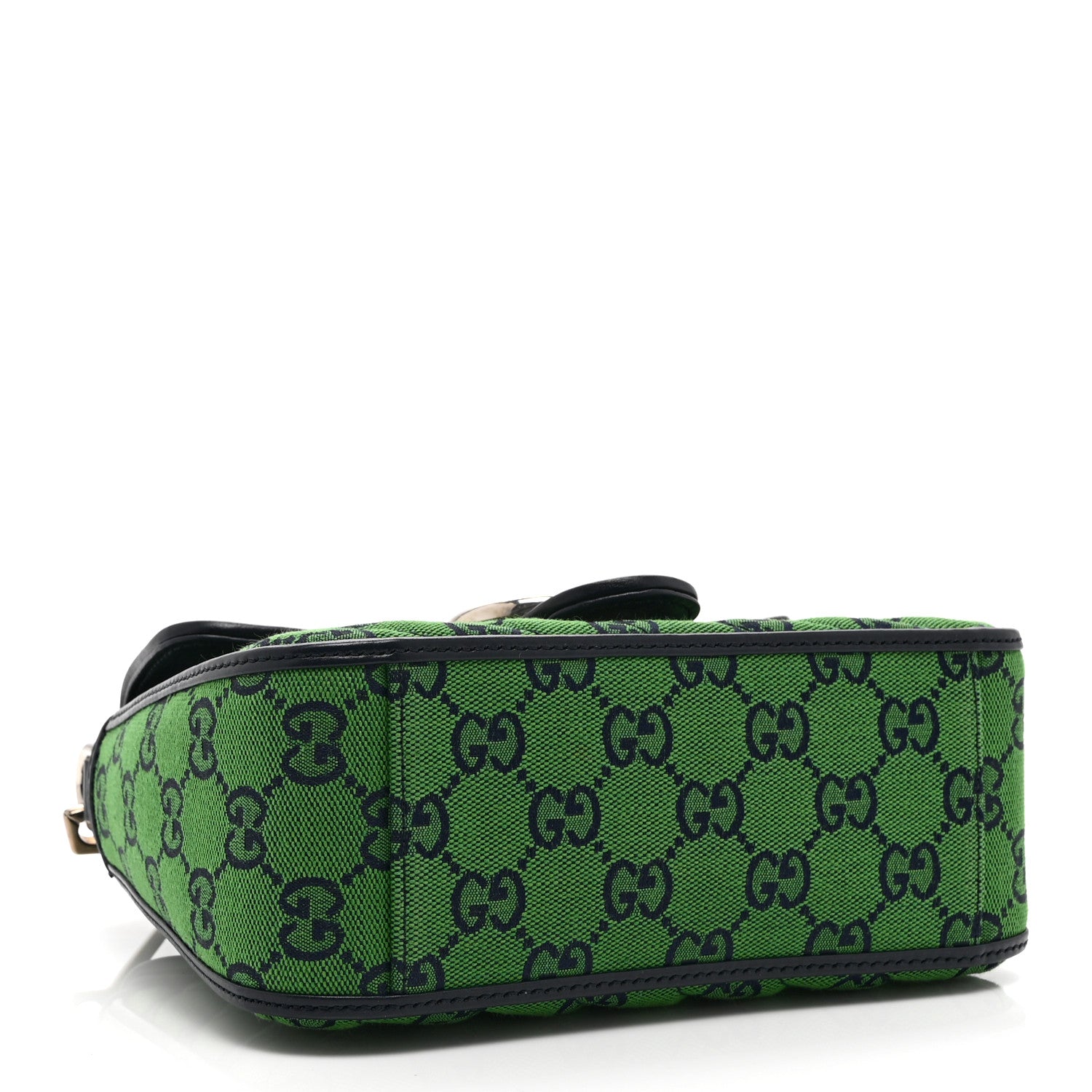 Gucci Monogram Multicolor Matelasse Diagonal Mini GG Marmont Top Handle Shoulder Bag Green Blue 4 of 11