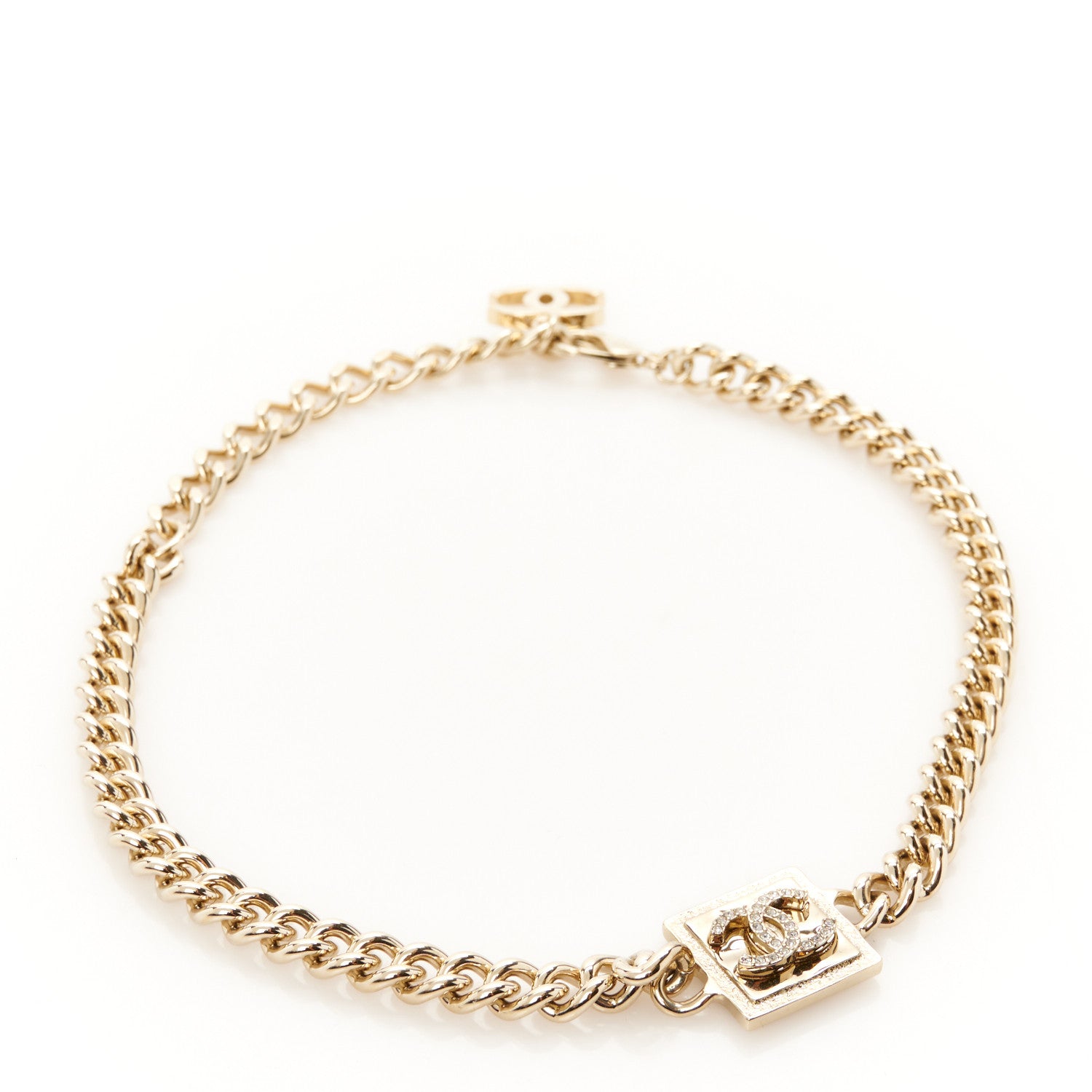 Chanel Metal Crystal CC Choker Gold 1 of 6