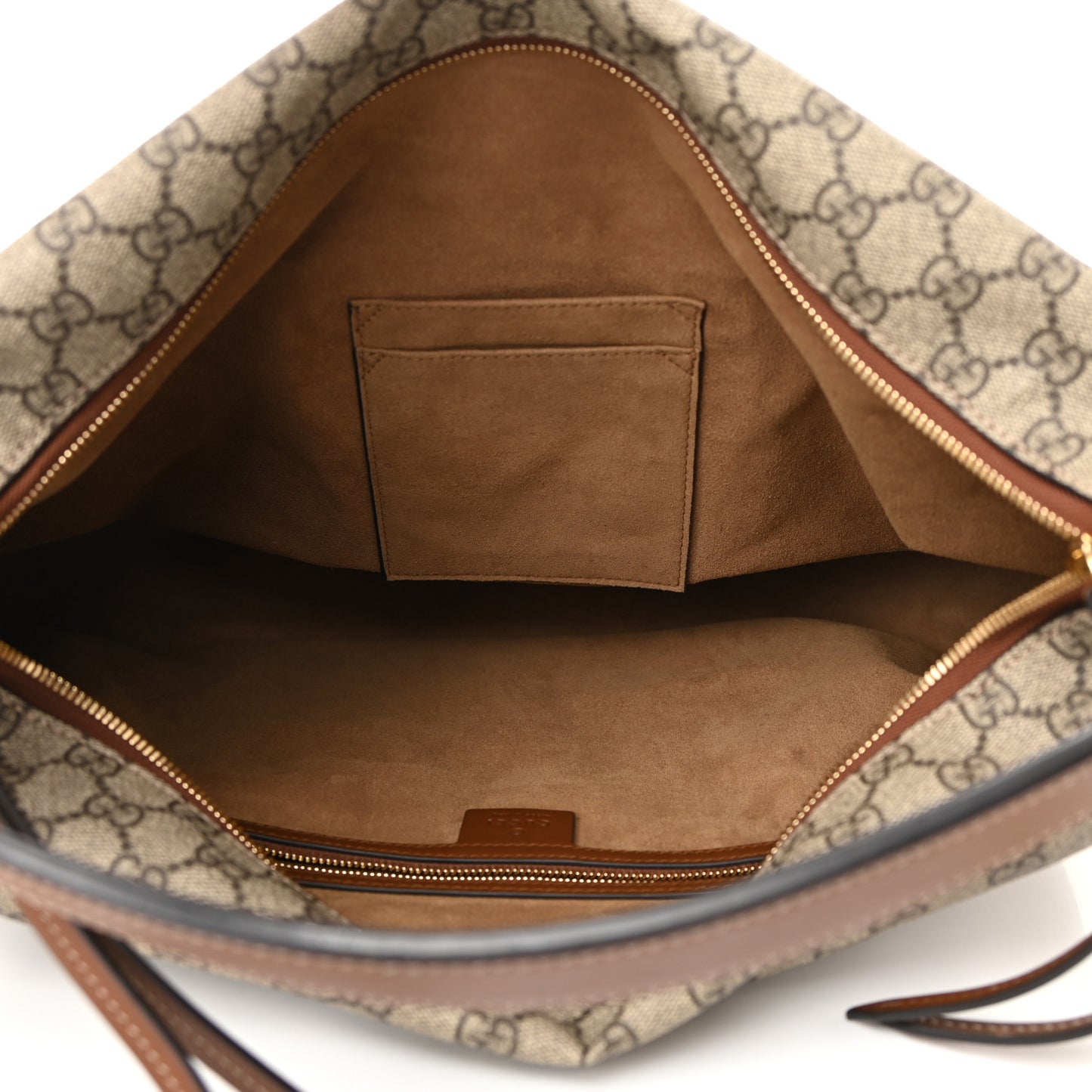GG Supreme Monogram Large Linea A Hobo Light Brown