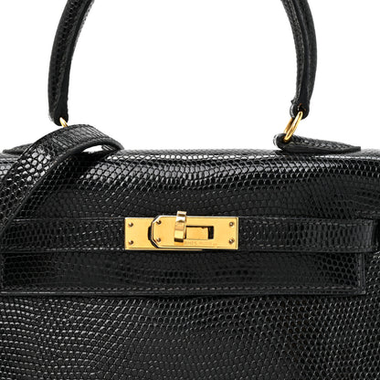 Hermes Lizard Mini Kelly Sellier 20 Black 8 of 16