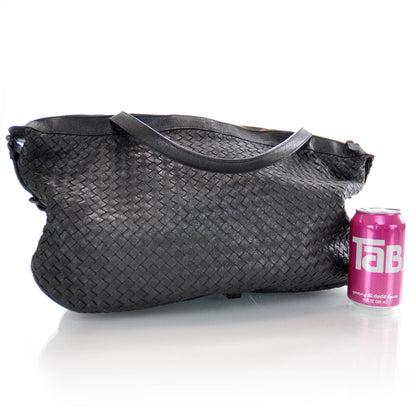 Bottega Veneta Woven Goatskin Matita East West Belly Bag Nero 3 of 7