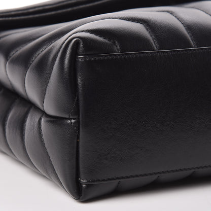 Saint Laurent Calfskin Y Quilted Monogram Small Loulou Chain Satchel Black 9 of 10