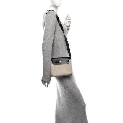 Hermes Military Toile Vache Hunter Herbag Zip Retourne 20 Ecru Black 2 of 11