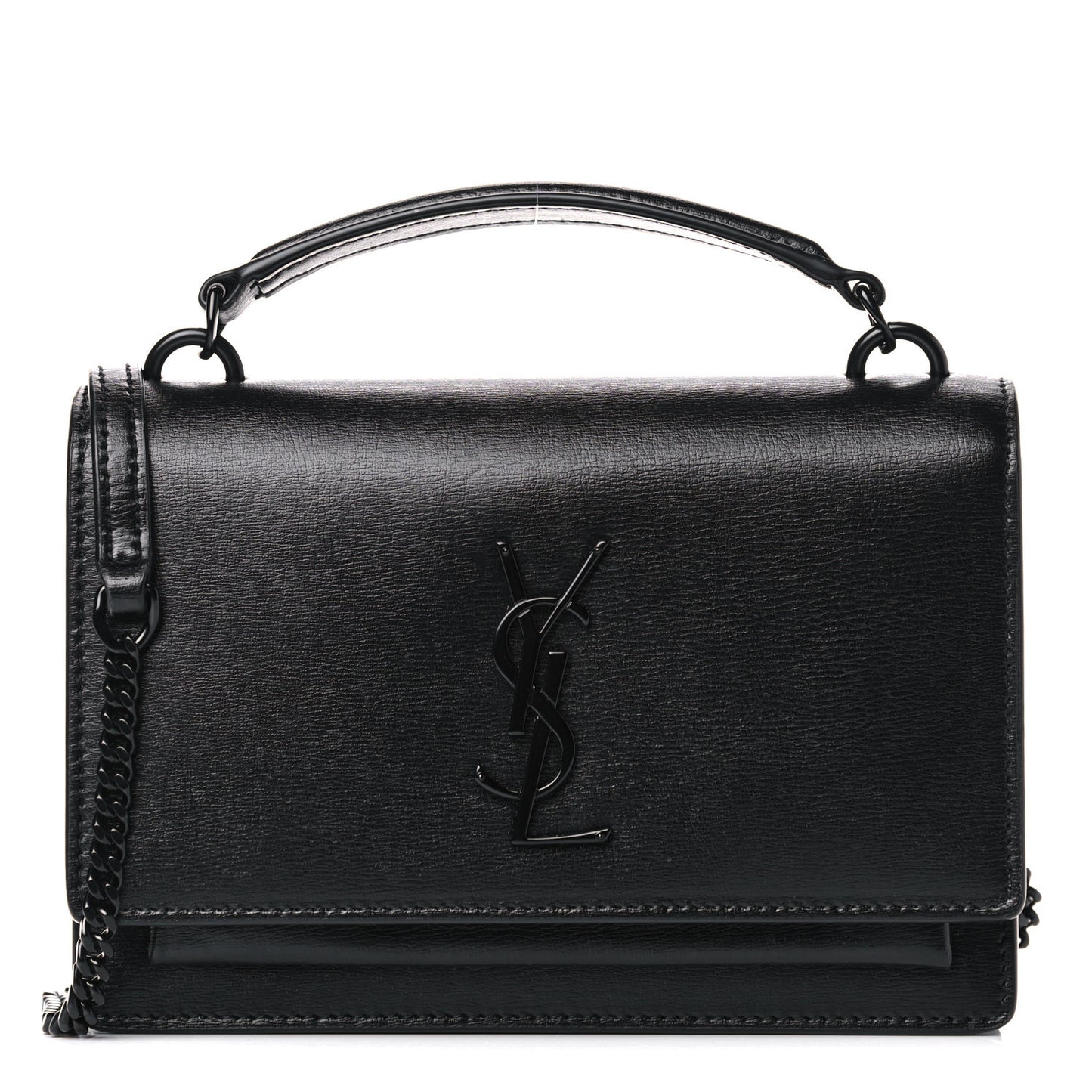 Calfskin Monogram Sunset Chain Wallet Black