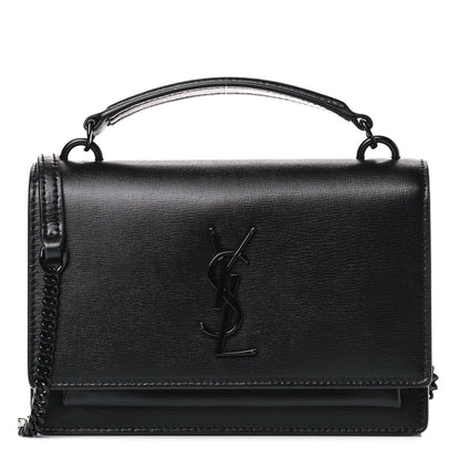 Saint Laurent Calfskin Monogram Sunset Chain Wallet Black 1 of 10