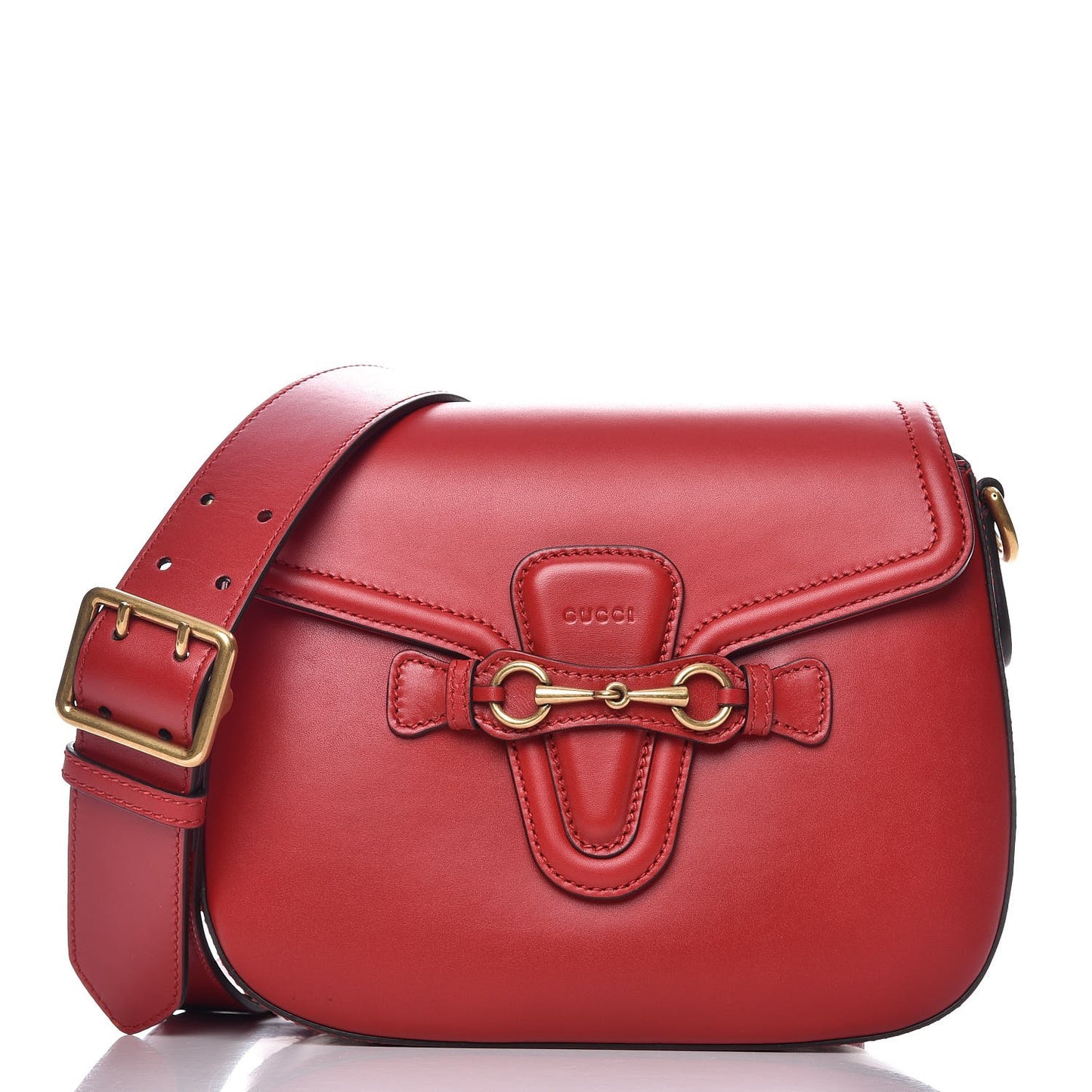 Ruinart Calfskin Medium Lady Web Shoulder Bag Hibiscus Red