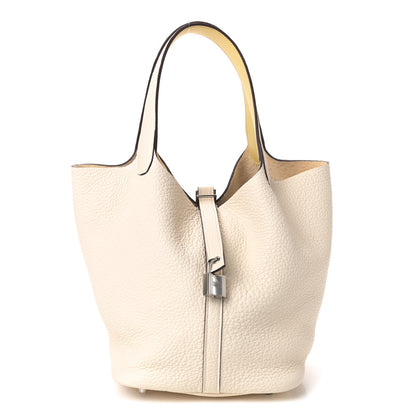 Hermes Taurillon Clemence Swift Eclat Picotin Lock 22 MM Nata Jaune Poussin 1 of 4