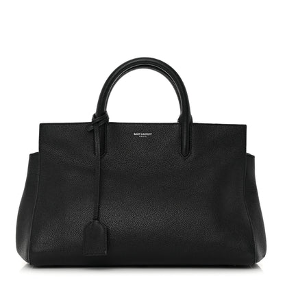 Saint Laurent Grained Calfskin Small Cabas Rive Gauche Black 1 of 17