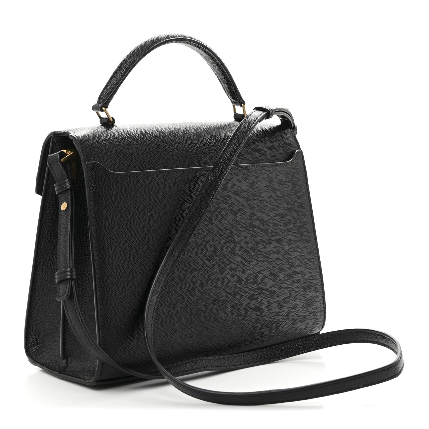 Saint Laurent Grain de Poudre Medium Classic Monogram Cassandra Top Handle Black 3 of 9