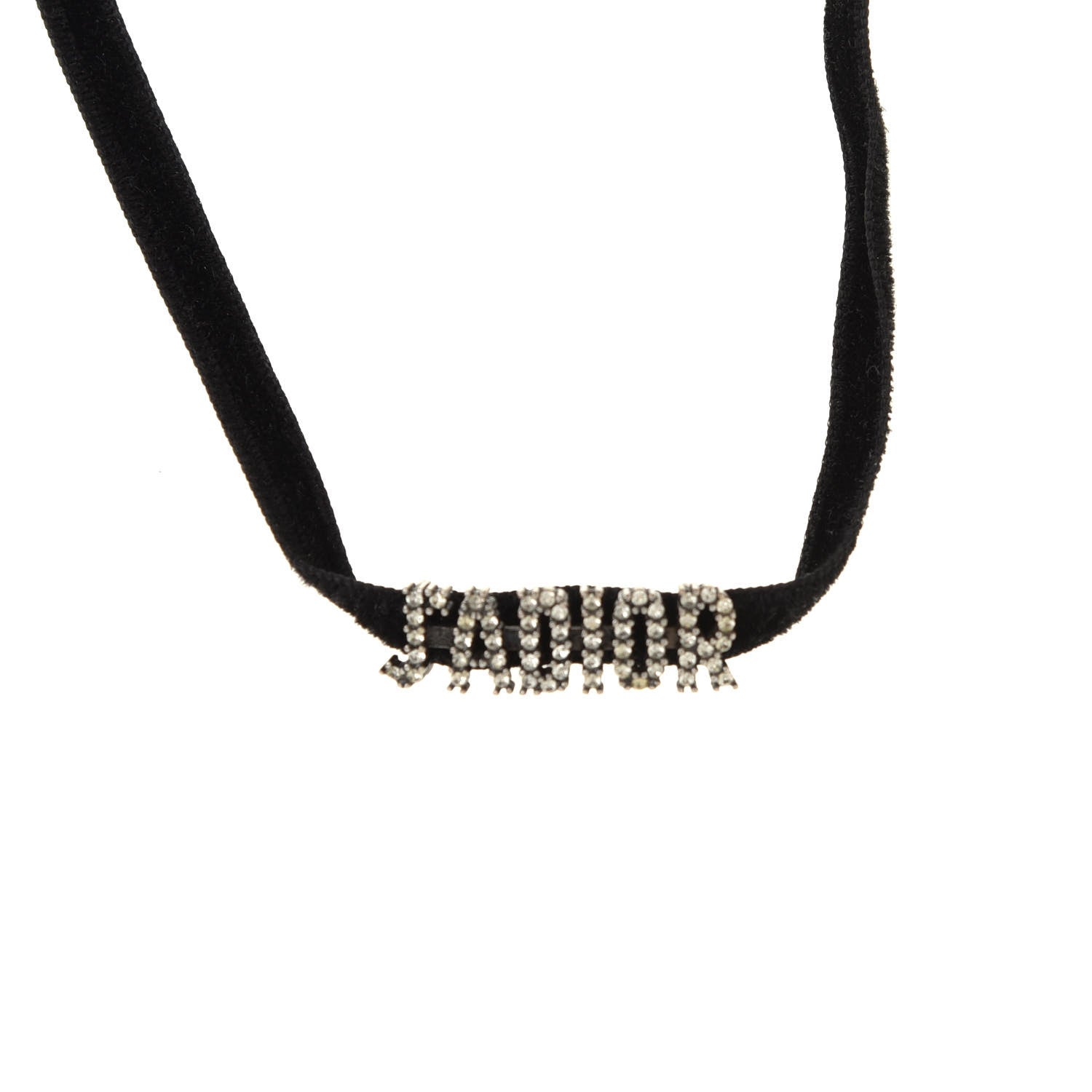Christian Dior Velvet Crystal J’Adior Choker Necklace Black 1 of 4