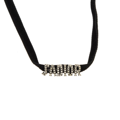 Christian Dior Velvet Crystal J’Adior Choker Necklace Black 1 of 4