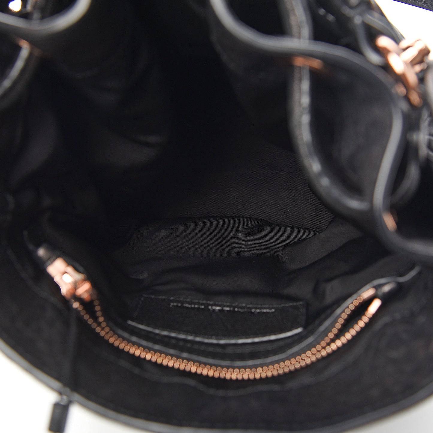 Pebbled Lambskin Diego Bucket Black Rose Gold Hardware