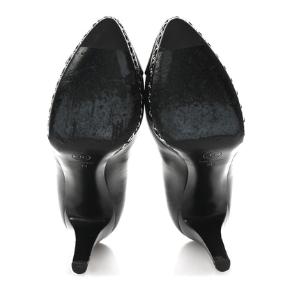 Chanel Lambskin CC Cap Toe Platform Chain Pumps 39 Black 6 of 10