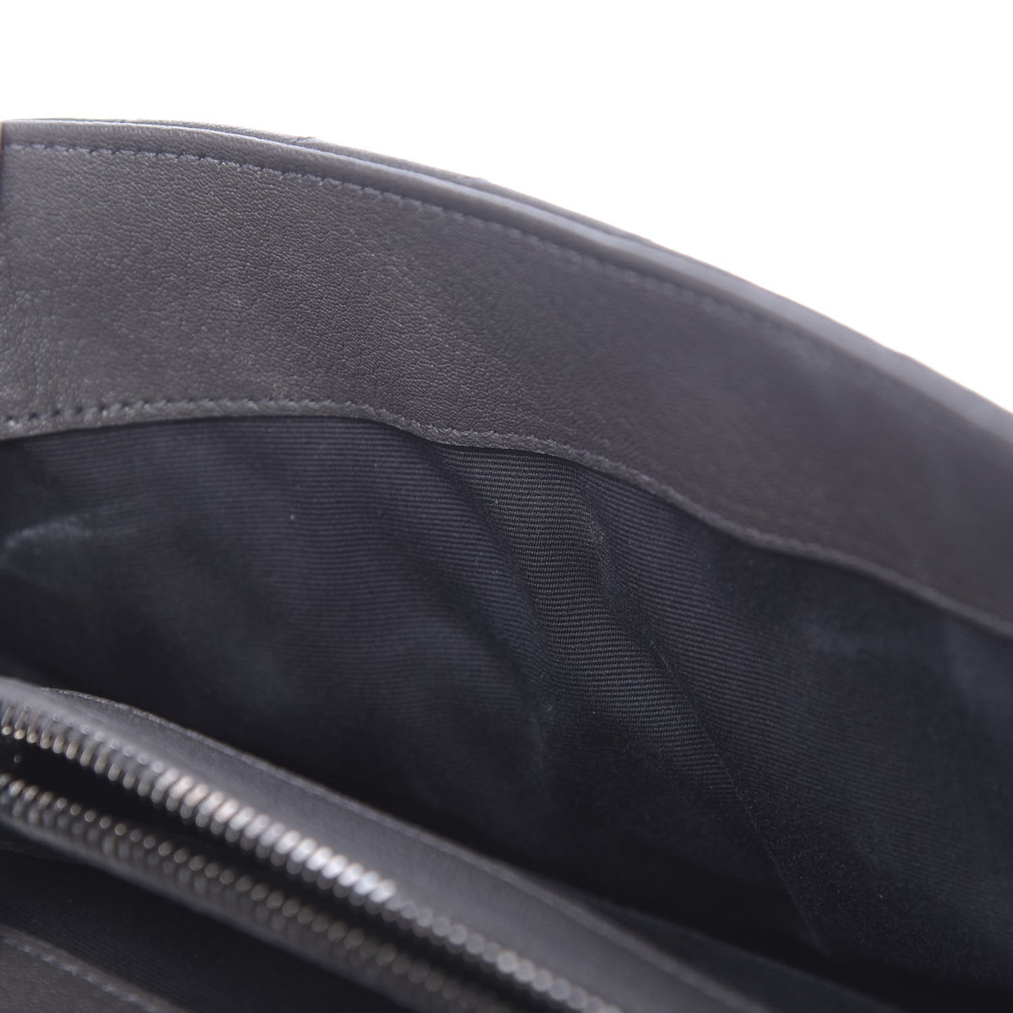 Sheepskin Matelasse Chevron Monogram Large College Satchel Dark Asphalt