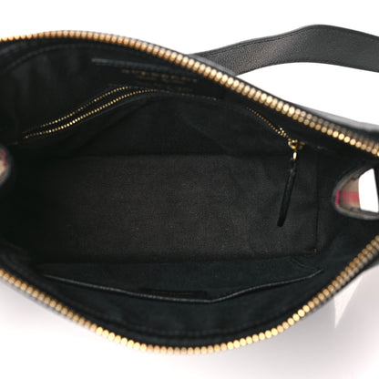 Burberry Soft Grain Calfskin House Check Small Helmsley Crossbody Black 5 of 9
