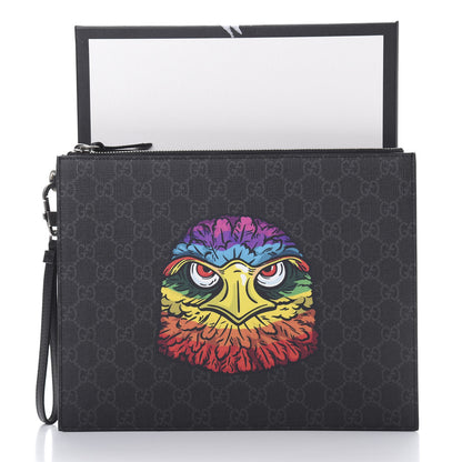 Gucci GG Supreme Monogram Rainbow Eagle Documents Holder Black Grey Multicolor 8 of 8