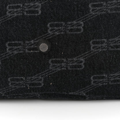 Balenciaga Washed Denim BB Monogram Neo Cagole City Handbag Black 11 of 11