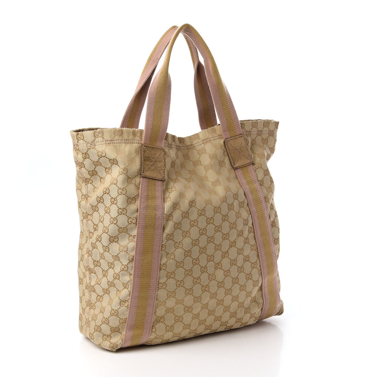 Monogram Medium Web Tote Pink Gold