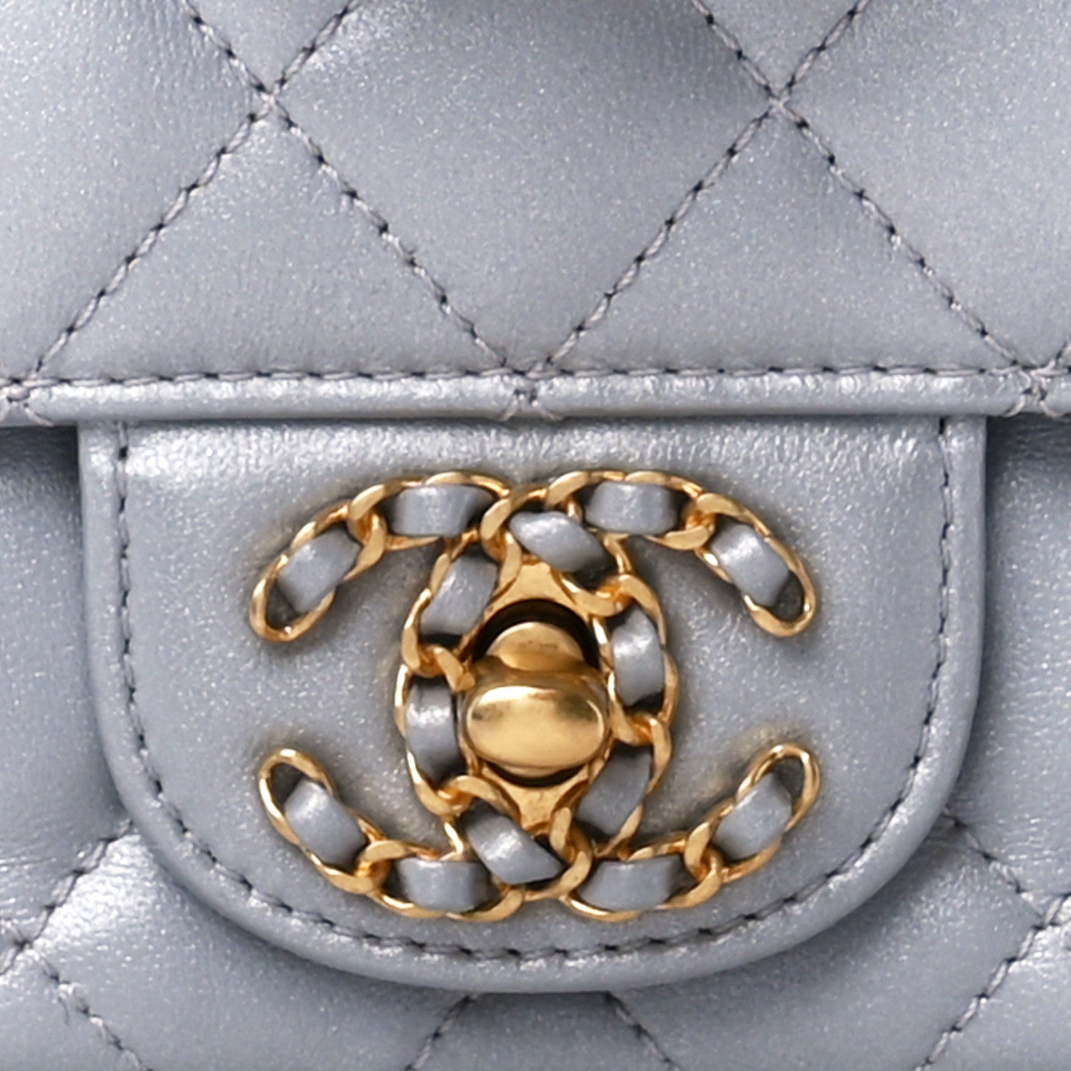 Chanel Metallic Lambskin Quilted Mini Strass On Top Flap Silvery 9 of 12
