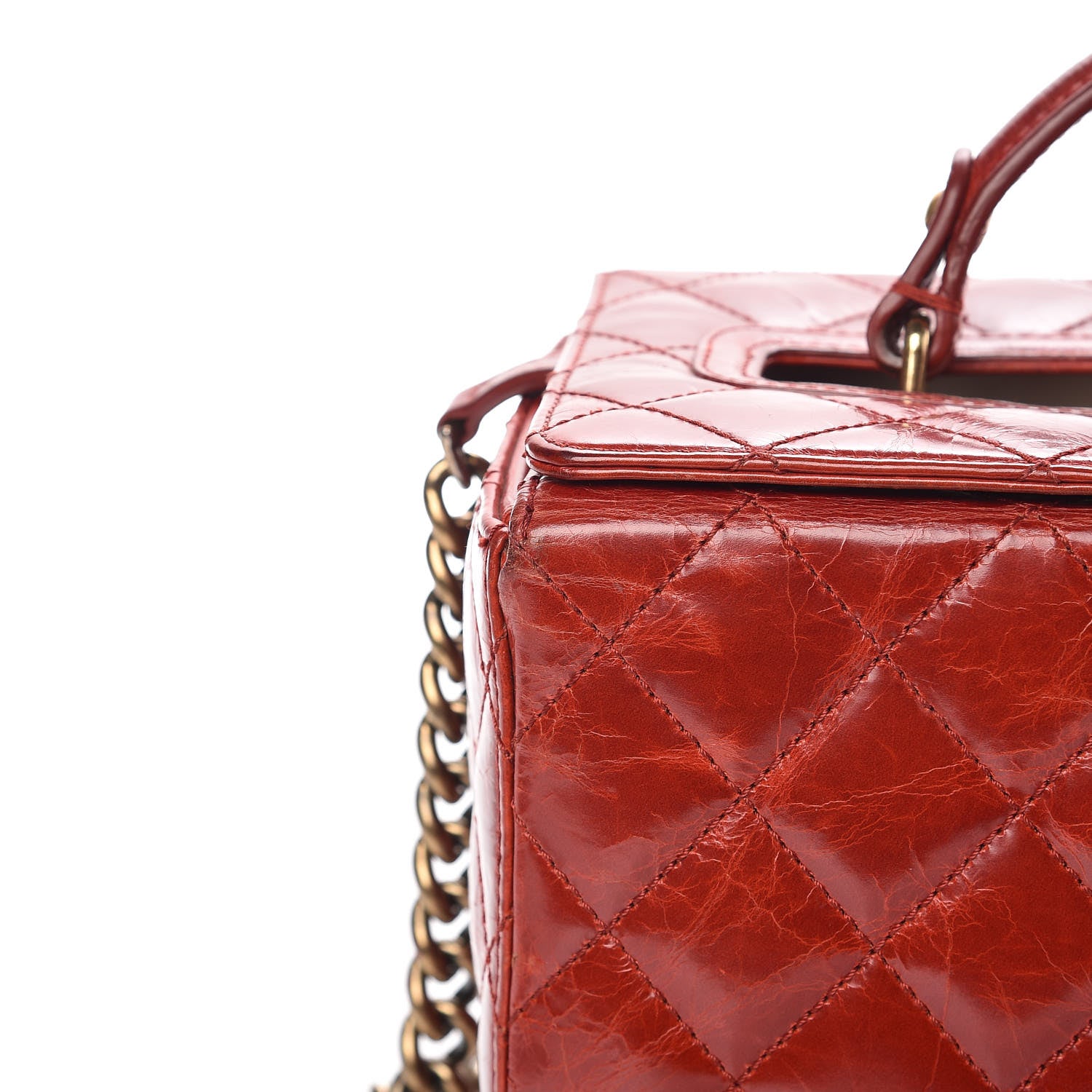Chanel Glazed Calfskin Quilted Vanity Case Red 17 of 17